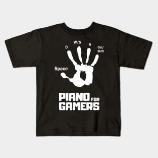 Piano for Gamer WASD Gaming buttons fingers gift Kids T-Shirt